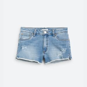 STS Blue Aubrey High Rise Fray Hem Boyfriend Short with Side Slit